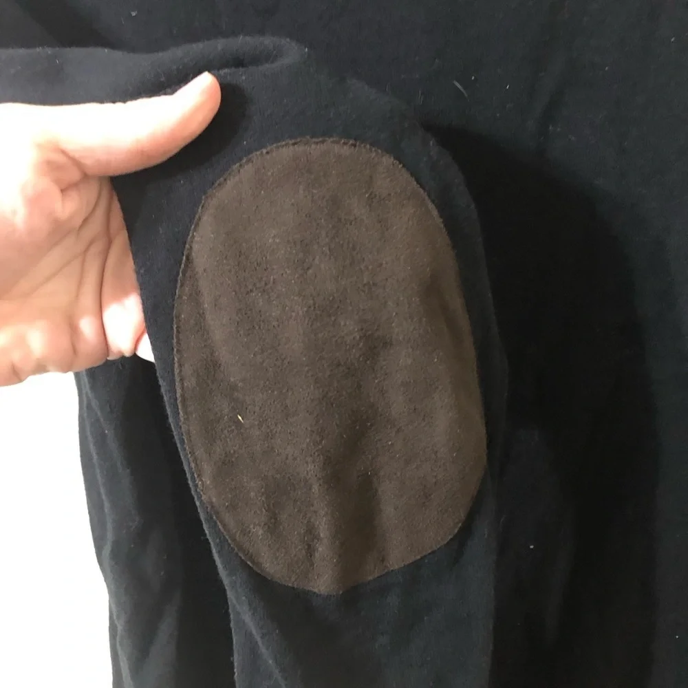 Lorenzoni Men's Extra Fine Cotton Black Crewneck Sweater Made in Italy Medium